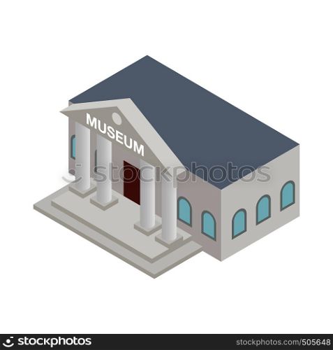 Museum icon in isometric 3d style on a white background. Museum icon, isometric 3d style