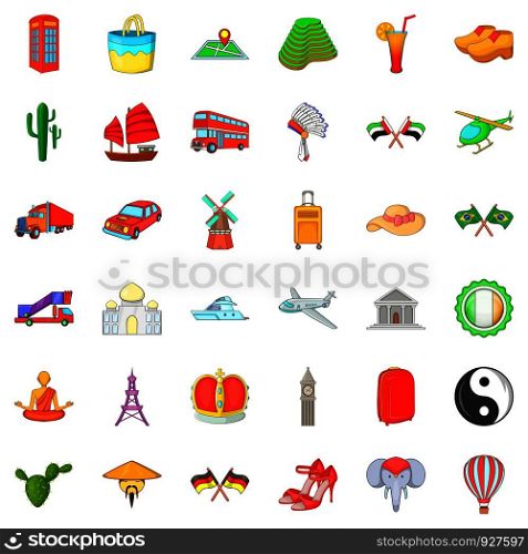 Museum icons set. Cartoon style of 36 museum vector icons for web isolated on white background. Museum icons set, cartoon style
