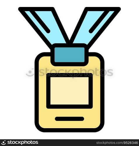 Museum id card icon outline vector. Culture artwork. Gallery artist color flat. Museum id card icon vector flat
