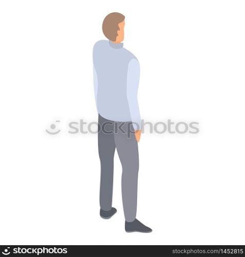 Museum man visitor icon. Isometric of museum man visitor vector icon for web design isolated on white background. Museum man visitor icon, isometric style