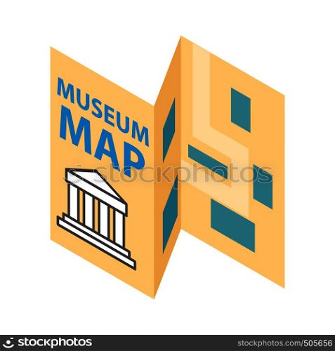 Museum map icon in isometric 3d style on a white background. Museum map icon, isometric 3d style