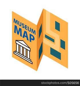 Museum map icon in isometric 3d style on a white background. Museum map icon, isometric 3d style