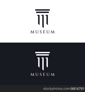 Museum, museum column, line museum, museum pillar logo. A museum with a minimalist and modern concept.