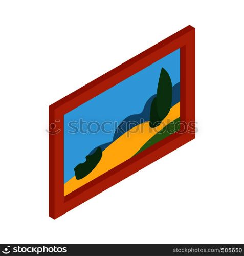 Museum picture icon in isometric 3d style on a white background. Museum picture icon