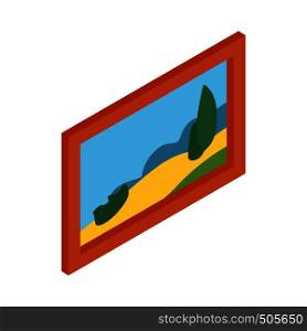 Museum picture icon in isometric 3d style on a white background. Museum picture icon