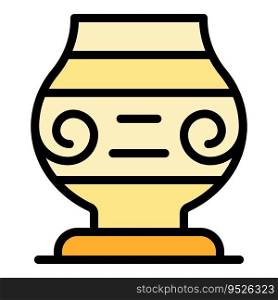 Museum vase icon outline vector. Culture artwork. People gallery color flat. Museum vase icon vector flat
