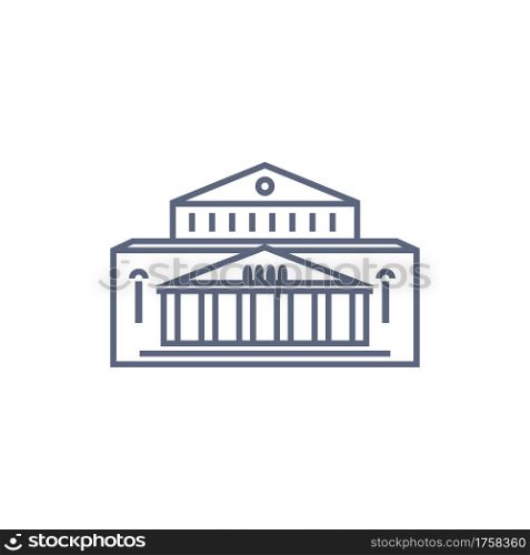 Museum vector icon - art museum or theatre simple pictogram in linear style on white background. Vector illustration. Museum vector icon - art museum or theatre simple pictogram in linear style on white background. Vector illustration.