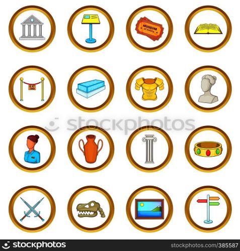 Museum vector set in cartoon style isolated on white background. Museum vector set, cartoon style