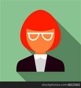 Museum woman guide icon. Flat illustration of museum woman guide vector icon for web design. Museum woman guide icon, flat style