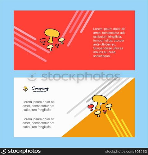 Mushroom abstract corporate business banner template, horizontal advertising business banner.