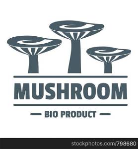 Mushroom bio organic logo. Simple illustration of mushroom bio organic vector logo for web. Mushroom bio organic logo, simple gray style