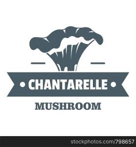 Mushroom chantarelle logo. Simple illustration of mushroom chantarelle vector logo for web. Mushroom chantarelle logo, simple gray style