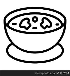 Mushroom cream soup icon outline vector. Hot gazpacho. Chicken plate. Mushroom cream soup icon outline vector. Hot gazpacho