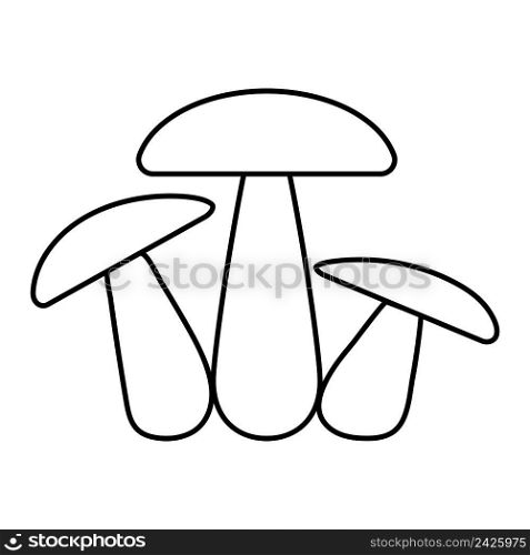 Mushroom family icon three mushrooms, vector sign fungus, ch&ignon