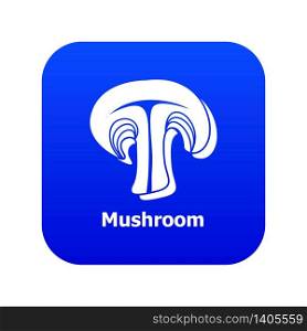 Mushroom icon blue vector isolated on white background. Mushroom icon blue vector
