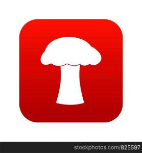 Mushroom icon digital red for any design isolated on white vector illustration. Mushroom icon digital red