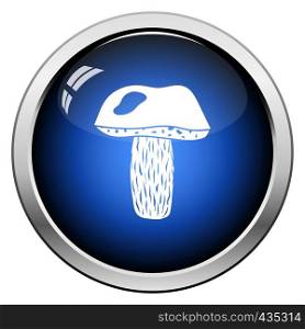Mushroom icon. Glossy Button Design. Vector Illustration.