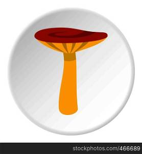 Mushroom icon in flat circle isolated on white background vector illustration for web. Mushroom icon circle