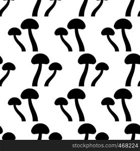 Mushroom Icon Seamless Pattern, Mushroom With Cap And Stipe Vector Art Illustration
