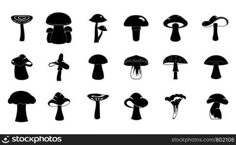 Mushroom icon set. Simple set of mushroom vector icons for web design isolated on white background. Mushroom icon set, simple style