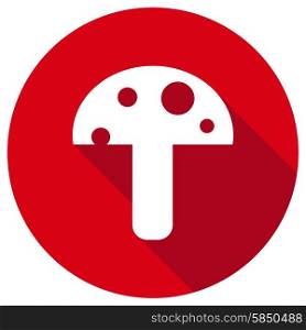 mushroom icon with a long shadow