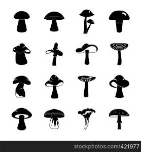 Mushroom icons set. Simple illustration of 16 mushroom vector icons for web. Mushroom icons set, simple style