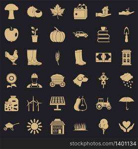 Mushroom icons set. Simple style of 36 mushroom vector icons for web for any design. Mushroom icons set, simple style
