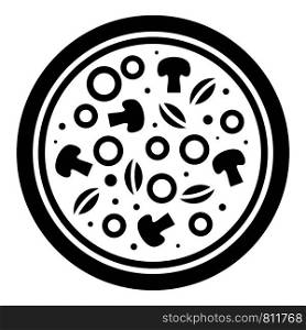 Mushroom pizza icon. Simple illustration of mushroom pizza vector icon for web design isolated on white background. Mushroom pizza icon, simple style