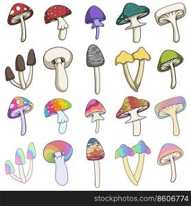 Mushroom set collection vector illustration