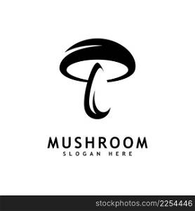 Mushroom silhouette logo illustration vector