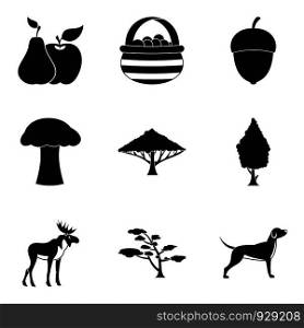 Mushroomer icons set. Simple set of 9 mushroomer vector icons for web isolated on white background. Mushroomer icons set, simple style