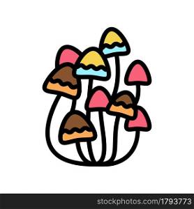 mushrooms boho color icon vector. mushrooms boho sign. isolated symbol illustration. mushrooms boho color icon vector illustration