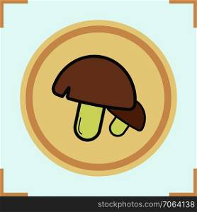 Mushrooms color icon. Isolated vector illustration. Mushrooms color icon