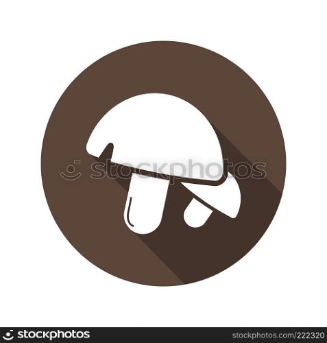 Mushrooms flat design long shadow icon. Vector silhouette symbol. Mushrooms flat design long shadow icon