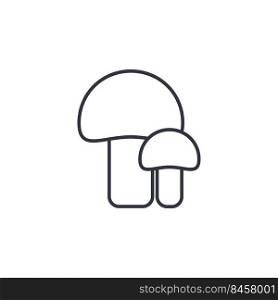 Mushrooms line icon isolated vector illustration. Linear simple outline of forest edible mushrooms. Healthy organic food logo. Mushrooms line icon isolated vector illustration