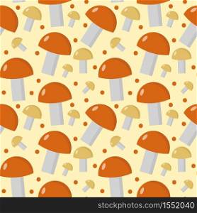 Mushrooms seamless pattern. Boletus edulis endless background, texture. Vegetable background. Vector illustration. Mushrooms seamless pattern. Boletus edulis endless background, texture. Vegetable . Vector illustration