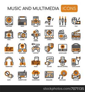 Music and Multimedia , Thin Line and Pixel Perfect Icons