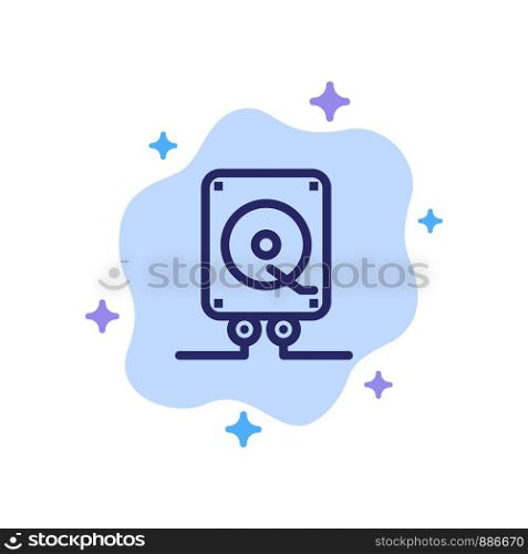 Music, Audio, Computing, Play Blue Icon on Abstract Cloud Background
