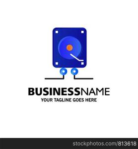 Music, Audio, Computing, Play Business Logo Template. Flat Color