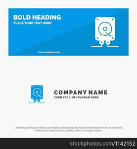 Music, Audio, Computing, Play SOlid Icon Website Banner and Business Logo Template