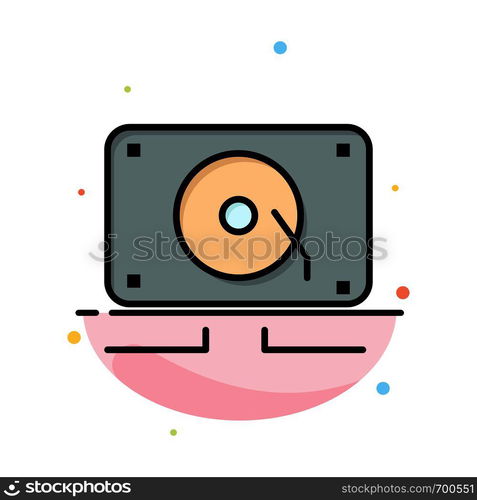 Music, Audio, Speaker, Loud Abstract Flat Color Icon Template