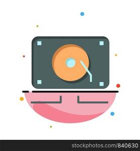 Music, Audio, Speaker, Loud Abstract Flat Color Icon Template