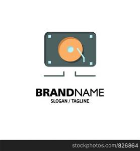Music, Audio, Speaker, Loud Business Logo Template. Flat Color