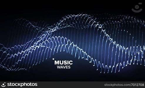 Music Background Vector. Electric Bokeh. Dot Glow. 3D Illustration. Music Background Vector. Glitch Network. Electro Party. 3D Illustration