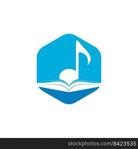 Music book vector logo design. Book and music note icon design. 
