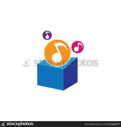 Music box logo creative vector icon illustration