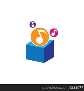 Music box logo creative vector icon illustration