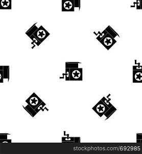 Music box pattern repeat seamless in black color for any design. Vector geometric illustration. Music box pattern seamless black