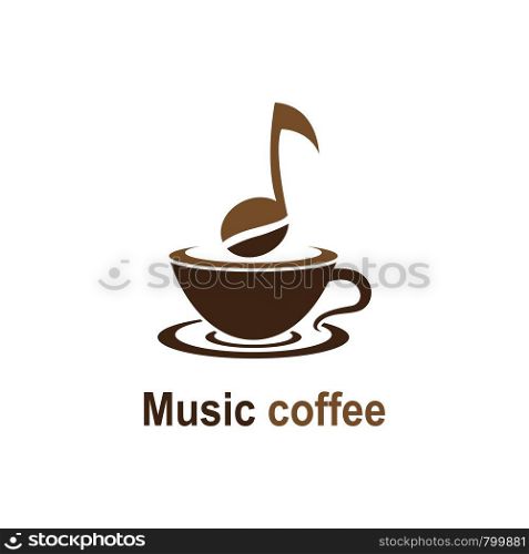 Music cafe logo creative vector icon design