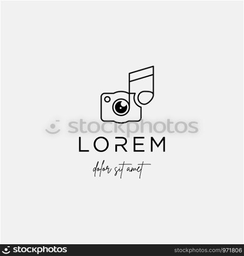 Music Camera Logo Template Vector Design. Music Camera Logo Template Vector Sign Design